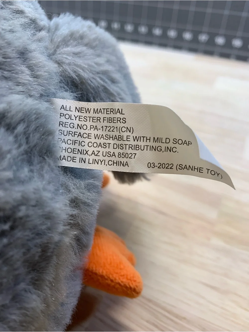 PetSmart Gray Cockatiel Dog Plush Toy Stuffed Bird